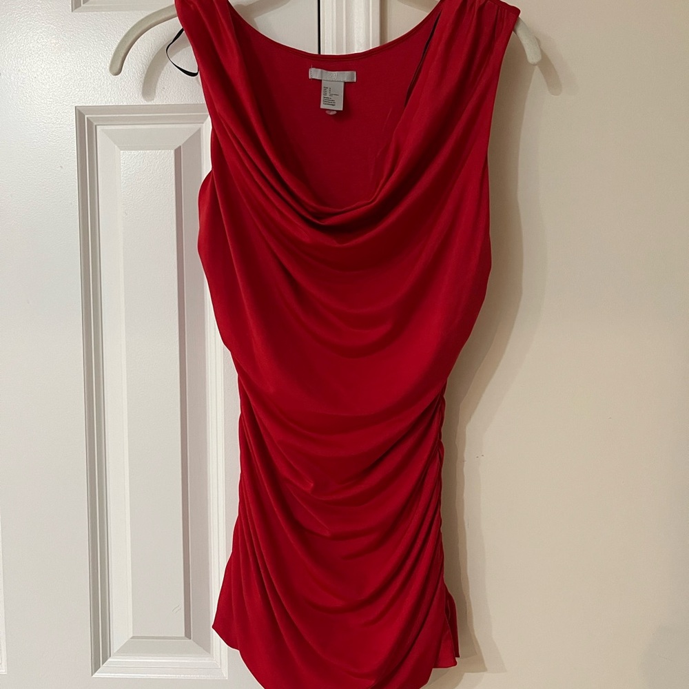H&M Red Draped Top